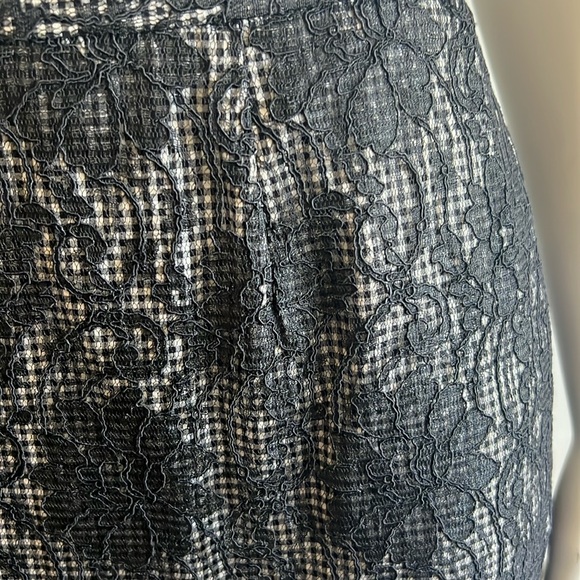 Moschino Cheap & Chic skirt. Black lace over gingham check.  Vintage. - Picture 2 of 7